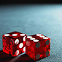 pair of dice on table