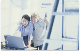 couple looking at house plans