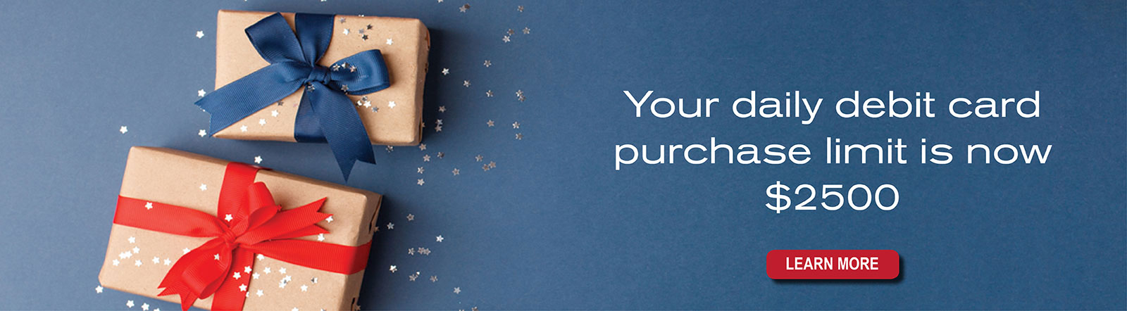 Your daily debit card purchase limit is now $2500