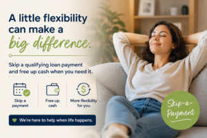 Lady lounged back enjoying her skipped payment.